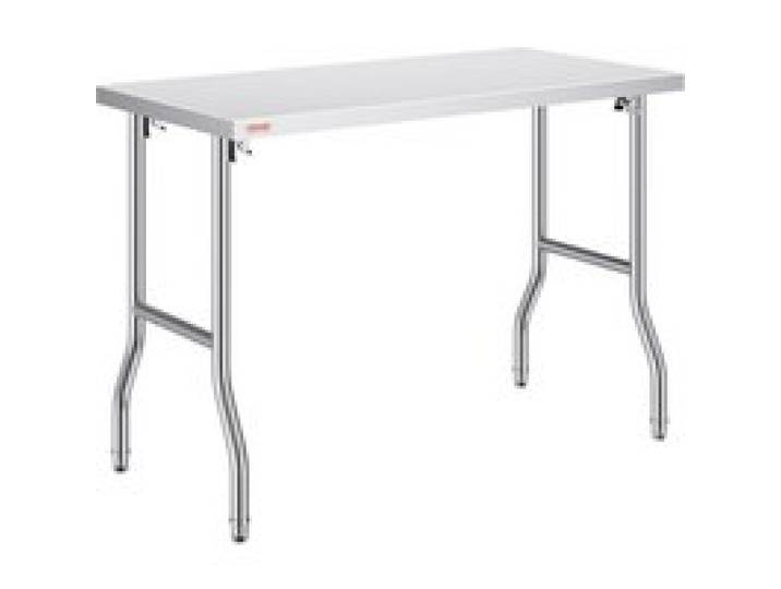 VEVOR Table de Travail Cuisine Pliante Acier Inoxydable 1 Étage Table de Travail Commercial 1220x610mm Table de Travail Haute Professionnel Charge 300 KG Quatre Pieds Réglables, Préparation d'Aliments
