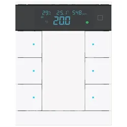 Busch-Jaeger SBR-F-6.0.12-884 Busch-Tenton® Raumtemperaturregler 6-fach mit Display 2CKA006220A1044 SBRF6012884