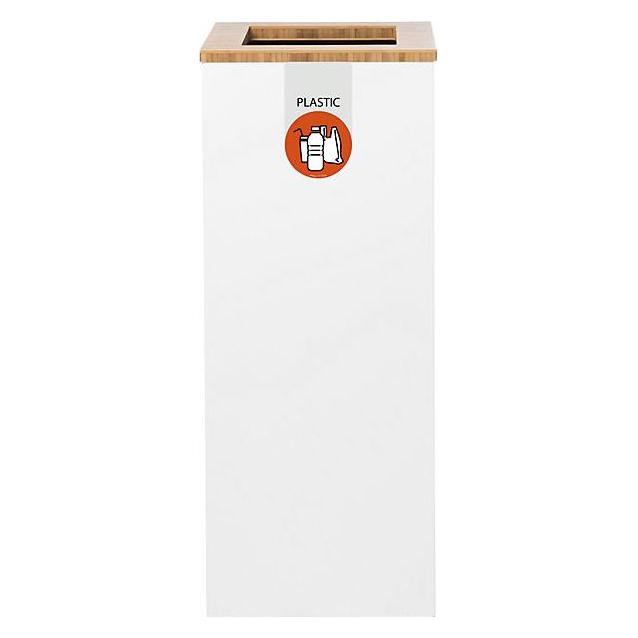 Lune Mülleimer Paxa Medium Mülltrennystem 34 L weiss orange aus verzinktem Stahl, formschön, leicht (34 l) (34849367)
