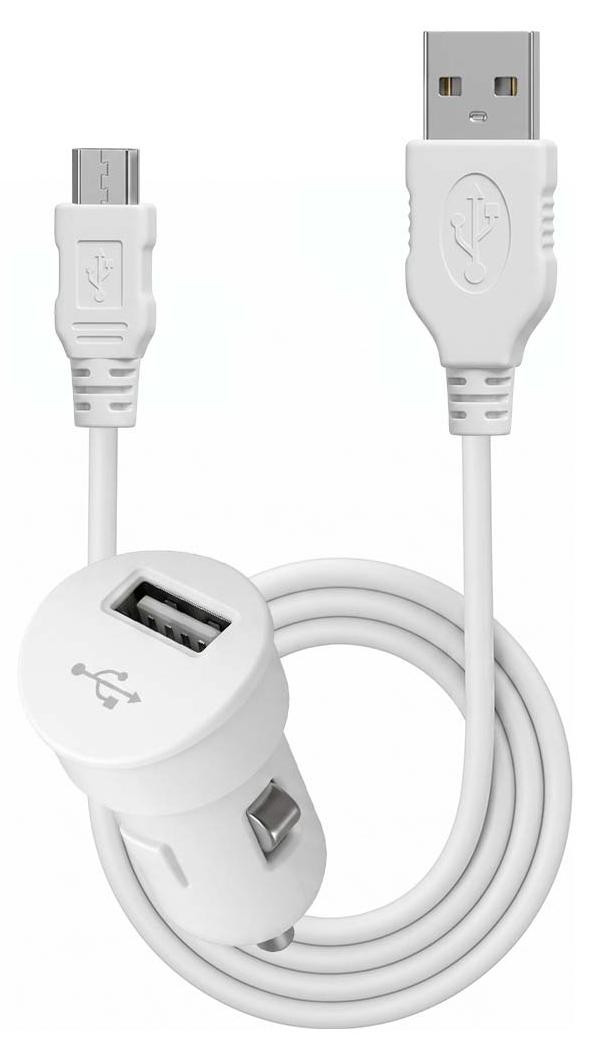 BigBen Mini-sigarettenstekker-oplader, 1A, Micro USB, wit