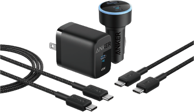 Anker 45W USB-C Wall Charger + 67W Car Charger + 3 ft and 6 ft USB-C Cables