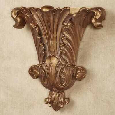 Touch of Class Acantha Wall Pocket Vase Aged Gold , Aged Gold