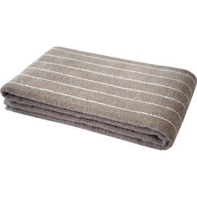 Duschtuch DYCKHOFF "Nadelstreifen", braun (taupe), B:70cm L:140cm, Walkfrottee, Obermaterial: 100% Baumwolle, Handtücher, mit eingewebten Nadelstreifen
