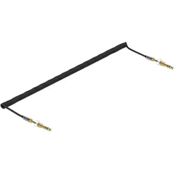 Delock Spiralkabel 3,5 mm 3 Pin Klinkenstecker zu Klinkenstecker mit Schraubadapter 5 m
