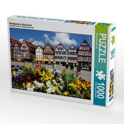 CALVENDO Puzzle Marktplatz in Bad Urach | 1000 Teile Lege-Größe 64x48cm Foto-Puzzle für glückliche Stunden