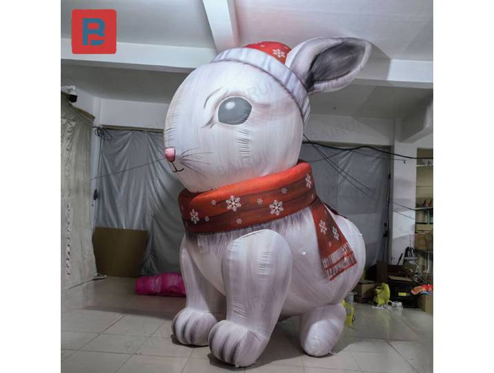 Lapins de Noël gonflables, animaux de Noël et accessoires de décoration pour événements à grande échelle pour les carrés extérieurs et les centres commerciaux