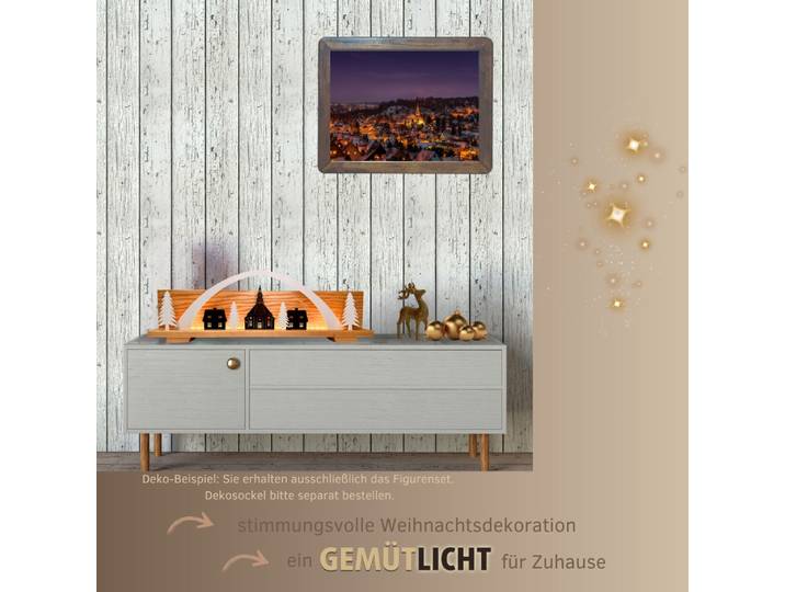 Dekofigur WEIGLA Figurenset Seiffen für WEIGLA Dekosockel, aus Holz , weiß, braun, Holzwerkstoff, Dekofiguren, Dekofigur, Erzgebirge garantiert, Deko für Weihnachten und das ganze Jahr