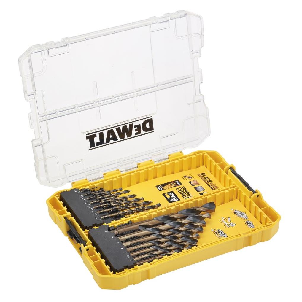 DeWalt HSS Spiralbohrer Satz 1mm 12mm, 21teilig, für verschiedene Materialien (DT70755-QZ)