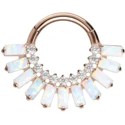 Titan Segmentring Clicker EINGEFASSTE KRISTALLE + SYNTHETISCHE OPALE