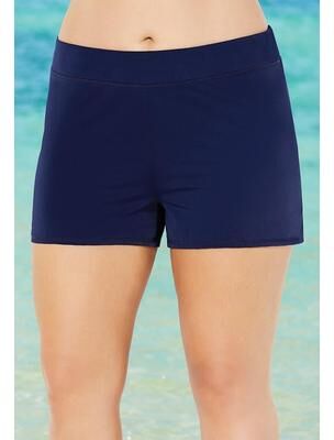 Plus Size Women's Chlorine Resistant Banded Swim Short by Swimsuits For All in Navy (Size 22)