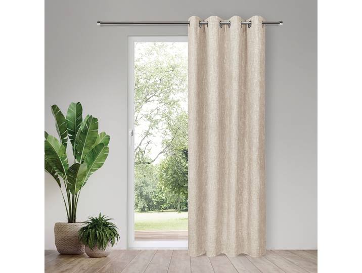 Vorhang GERSTER Karima Gr. 1, grau, B:145cm H:245cm, Polyester, Gardinen, Vorhang, SB-Ösenschal Karima