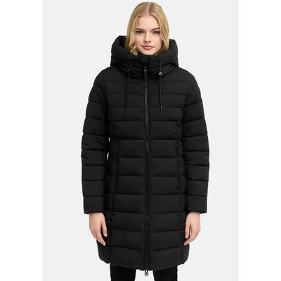 Winterjacke MARIKOO "Nanoraa", Damen, Gr. L, schwarz, Obermaterial: 100% Polyester, Jacken Winterjacke, Winterjacke mit horizontaler Steppung, hohem Kragen & Kapuze