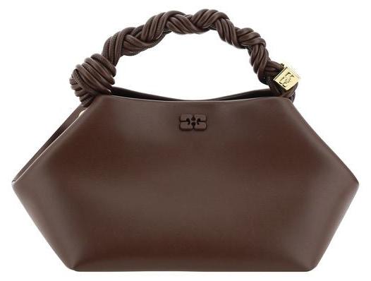 Ganni Handtasche aus Kalbsleder in Braun