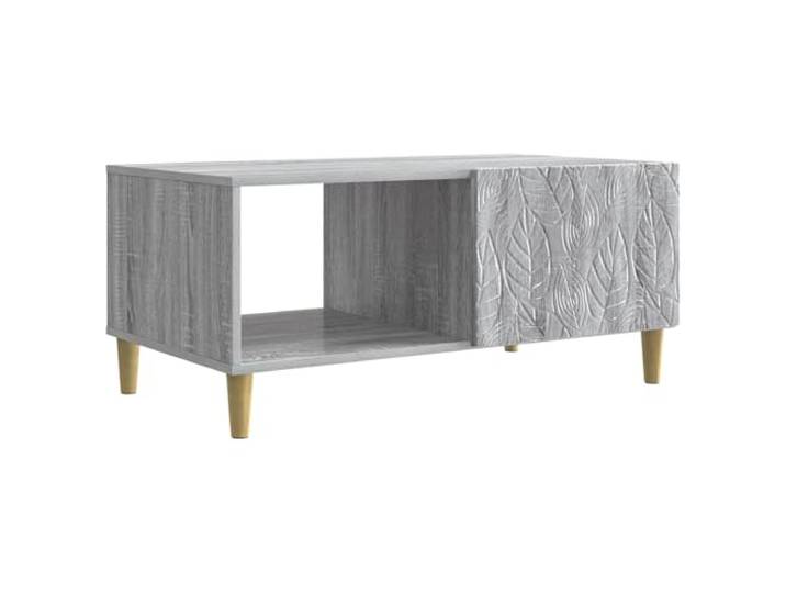 KMVXCVNM Couchtisch Grau Sonoma 90x50x40 cm Wohnzimmertisch Praktischer Sofatisch für Ihr Wohnzimmer mit zusätzlichem Stauraum, stabilen Eukalyptusbeinen und pflegeleichter Fläche.