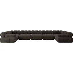 WOHNLANDSCHAFT modulares Sofa Birno-U3 - 475x190x70 cm Braun Velours