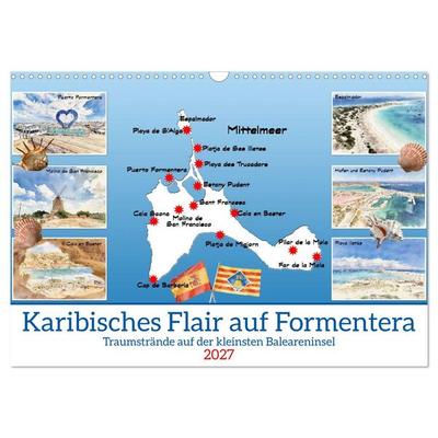 Karibisches Flair auf Formentera (Wandkalender 2027 DIN A3 quer), CALVENDO Monatskalender