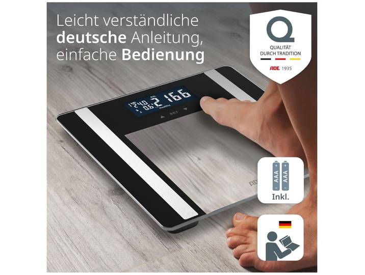 Personenwaage ADE - Farbe: Schwarz - Material: Kunststoff