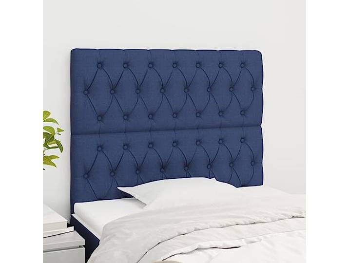 KTHLBRH Kopfteil 2 Stück blau aus klassischem Stoff für Bett mit elegantem Design und verstellbarer Höhe, strapazierfähiges und atmungsaktives Material, Beine aus massivem Lärchenholz für Stabilität,