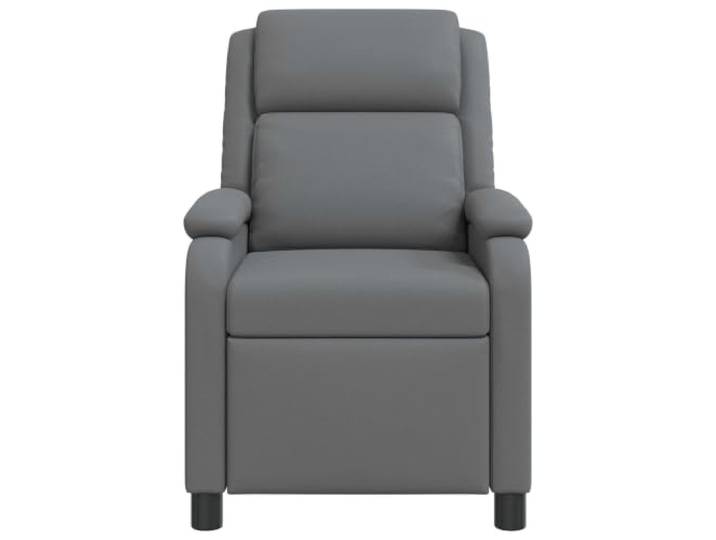 Sessel Recliner Grau PU-Leder Verstellbar 115-160 Grad Einstellbarer Winkel, weiches PU-Leder, Metall-Design, gerade schwarze Beine, leicht zu reinigen