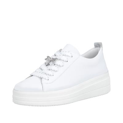 Plateausneaker REMONTE, Damen, Gr. 39, weiß, Leder, unifarben, Schuhe Plateausneaker, Freizeitschuh, Halbschuh, Schnürschuh mit Lite ´n Soft-Ausstattung