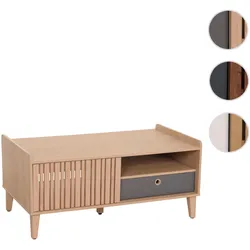 Couchtisch HWC-M48, Wohnzimmertisch Tisch Sofatisch, 52x114x59cm ~ beige, Schublade grau