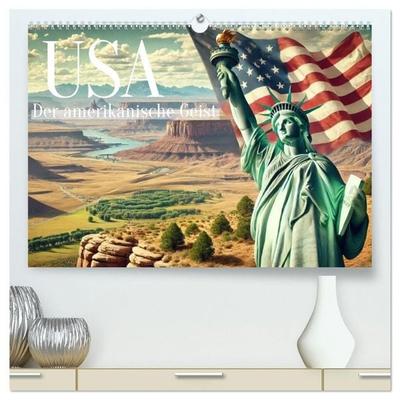 USA - Der amerikanische Geist (hochwertiger Premium Wandkalender 2027 DIN A2 quer), Kunstdruck in Hochglanz