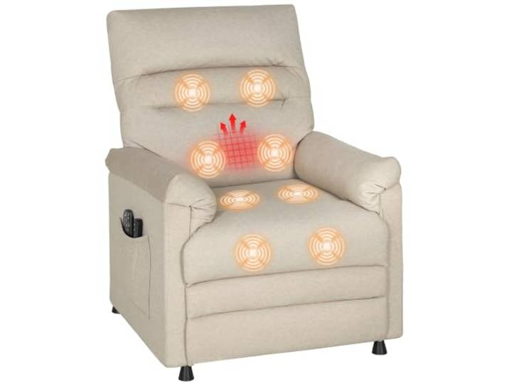 HOMCOM Elektrischer Massagesessel 150° Neigung, Beige Heizung, mit Fußstütze, leise, haustierfreundlicher Samt, Memory-Funktion, 2 Fernbedienungen, USB