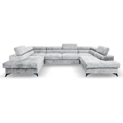 WOHNLANDSCHAFT Sorento U mit Schlaffunktion silber