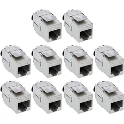InLine Keystone RJ45 Buchse Slim SNAP-In Cat.6A, integr. Kabelbinder, 10er Pack