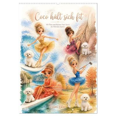 Coco hält sich fit (Wandkalender 2027 DIN A2 hoch), CALVENDO Monatskalender
