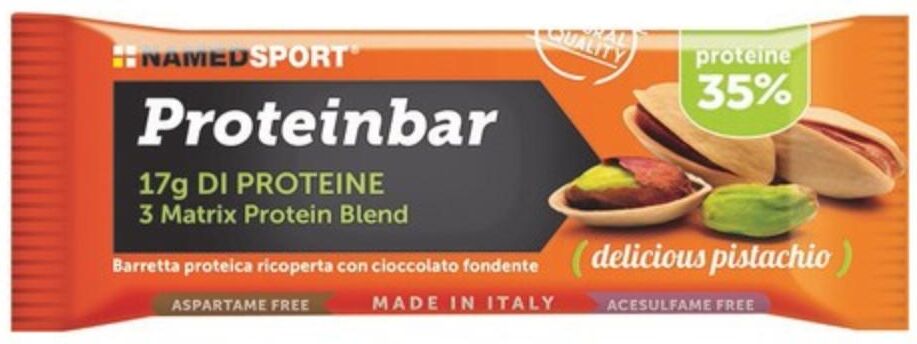 NAMEDSPORT Srl Named Sport - Proteinbar Delicious 50g Gusto Pistacchio - Barretta Proteica con Gusto Pistacchio