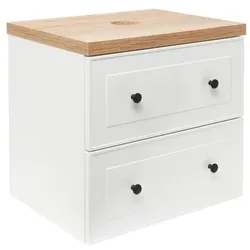 Naturel Forli Badezimmerschrank mit Abdeckplatte 80x53x46 cm weiß glanz FORLI80BID