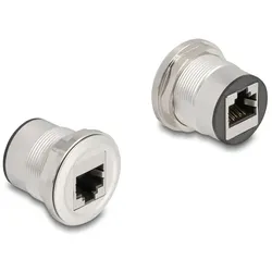 DeLOCK 88190 Steckdose 2 x RJ-45 Schwarz, Silber