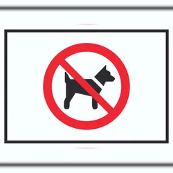 HB-Druck Mitführen von Hunden verboten Symbol Schild A4 (210x297mm)
