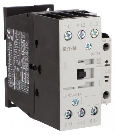 Eaton Magneetschakelaar 25A, 3-polig, 24V DC, 0Z 1R, DILM25-01-EA(RDC24)