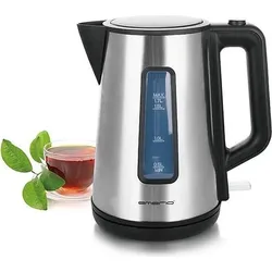 Emerio Wasserkocher 1,7 L – 2200 W – Cool Touch – Automatische Abschaltung – Edelstahl/Schwarz – WK-122829