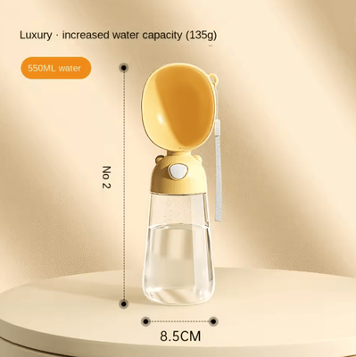 Inspire Essentials Portable Dog Water Bottle With Food Dispenser Travel Pet Bowl yellow Feed Water