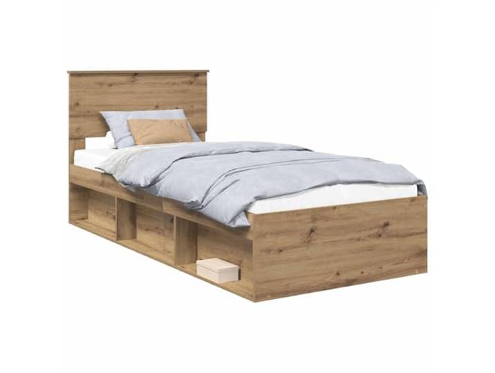 PUGYNBK Artisan Bettrahmen mit Kopfteil, Eiche, 90 x 190 cm Aufwändiges Holz, fester Lattenrost, moderner Stil, einfache Reinigung