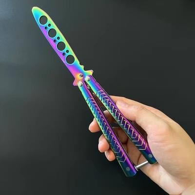 Inspired Finds CSGO Style Butterfly Comb Foldable Stainless Steel Practice Toy (Beginner Balisong Trainer) black Comb