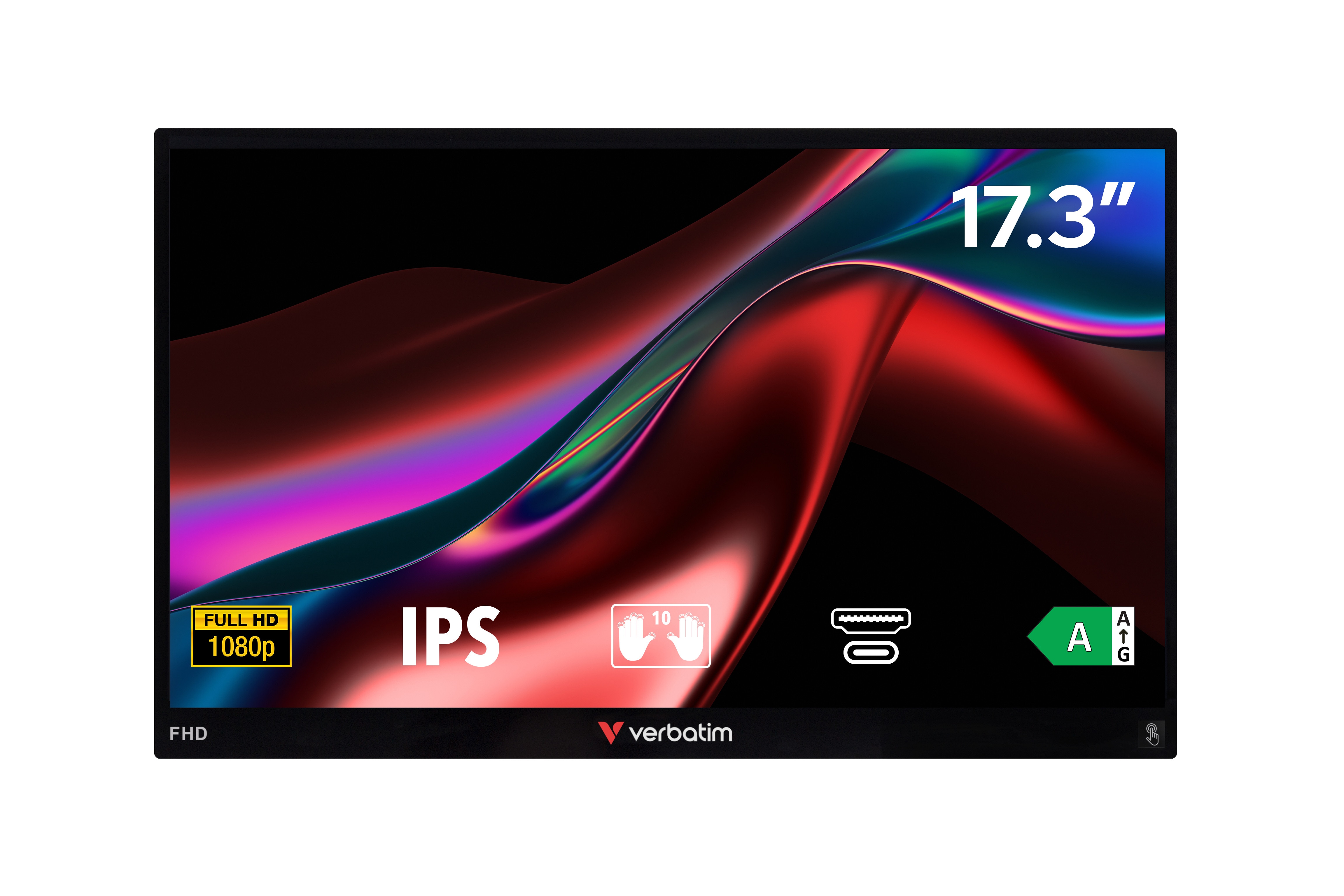 Verbatim 49593 Portable Alu 17.3 Zoll Full HD IPS Panel 16:9 Touch Monitor