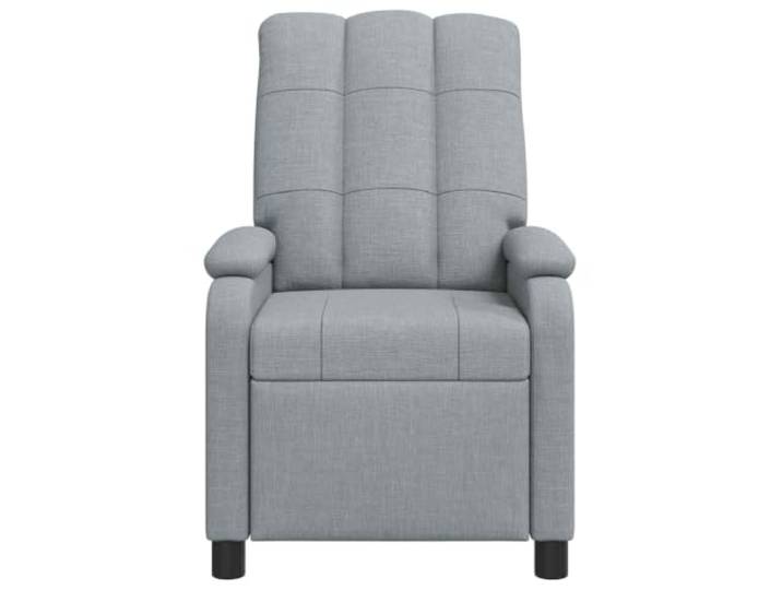 Sessel Recliner Hellgrau Polyesterstoff Verstellbar 115-160 Grad Modernes Design, stabiler Metall-Holz-Rahmen, weicher Faserschaum, einfache Reinigung