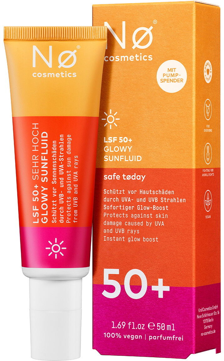 50ml Nø Cosmetics safe tøday Glowy Sunfluid SPF 50+