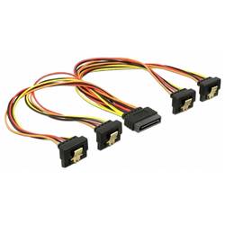 Delock Strom Anschlusskabel [4x SATA-Strom-Buchse 15pol. - 1x SATA-Strom-Stecker 15pol.] 30 cm Mehrfarbig 60167