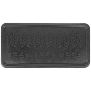 Relaxdays Schuhabtropfschale 10046460, aus Gummi, für 3 Paar Schuhe, schwarz, 80 x 40 x 2 cm