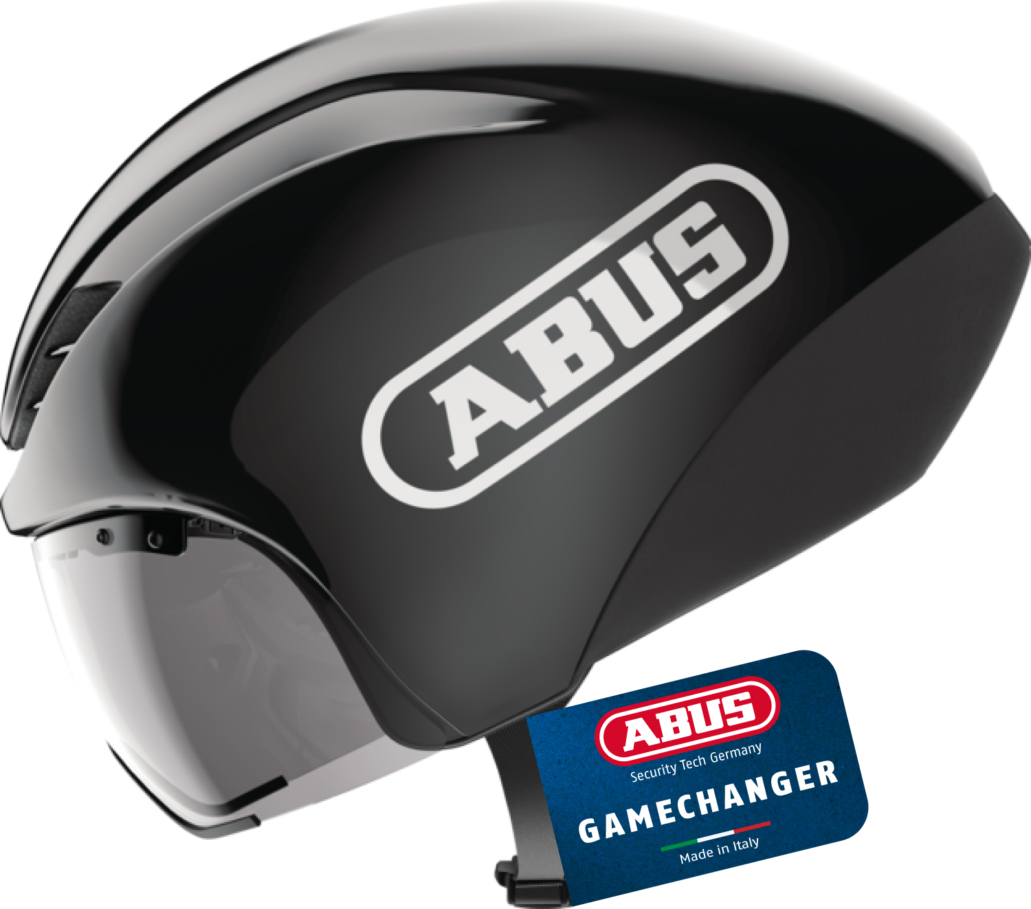ABUS Zeitfahrhelm GameChanger TT 1.1 - aerodynamischer Fahrradhelm für sportliches Fahren - Triathlon, Zeitfahren und Bahnradfahren - für Damen und Herren - Schwarz, Größe M (54-58 cm)