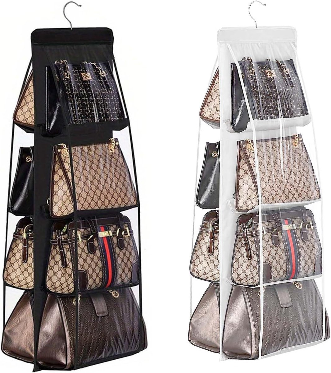 Ronte Opbergoplossing voor handtassen en accessoires - Hangende organizer voor in de kledingkast - Wit en grijs