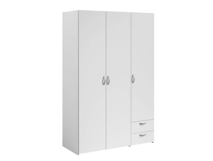 Armoire 3 Portes 2 Tiroirs Blanche - Amael