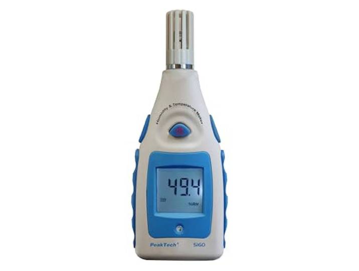 PeakTech humidity meter with display of the air temperature and room climate. Measuring instrument/thermo-hygrometer/room temperature/humidity/moisture and thermometer, 1 piece, P 5160