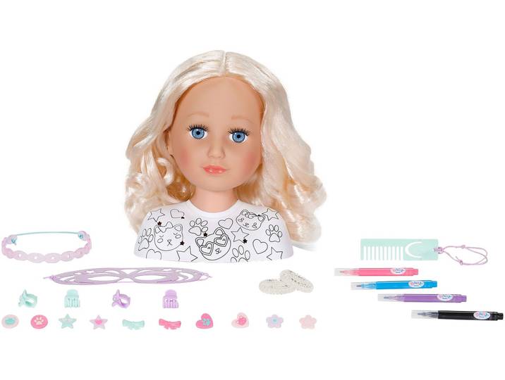Frisier- & Schminkkopf BABY BORN Stylingkopf Kreativ , bunt, Frisierköpfe, KinderH:22cm, Frisier- & Schminkkopf, mit Zubehör, H:22cm