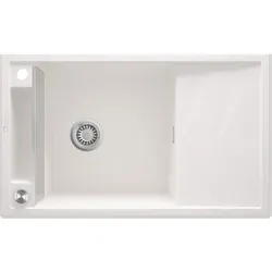 Neuesbad 1-Becken Spüle mit Abtropffläche, mit Zubehör, Alabaster Granit NB1DEZRMA1131